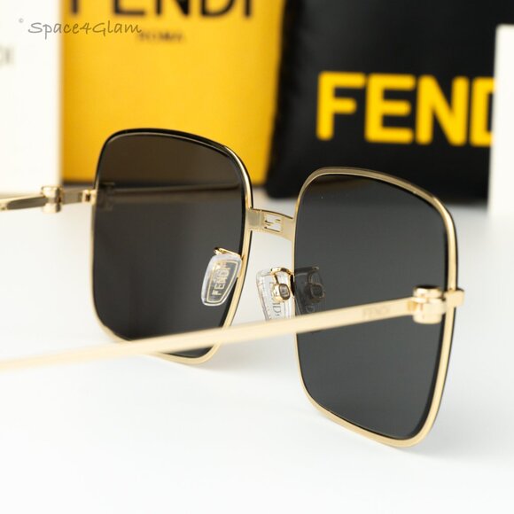 Fendi Women Sunglasses Endura Gold Smoke Square FE40123U BAGUETTE 30A BRAND NEW main image 4